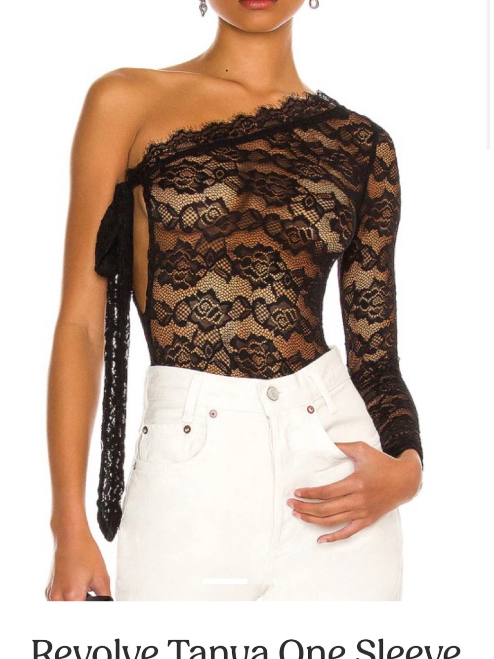 Revolve Tanya Black Lace Bodysuit